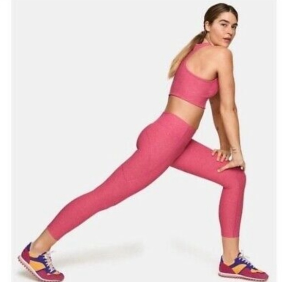 NWT Outdoor Voices Warmup Leggings (3/4 length), Flamingo Pink - Picture 6 of 8